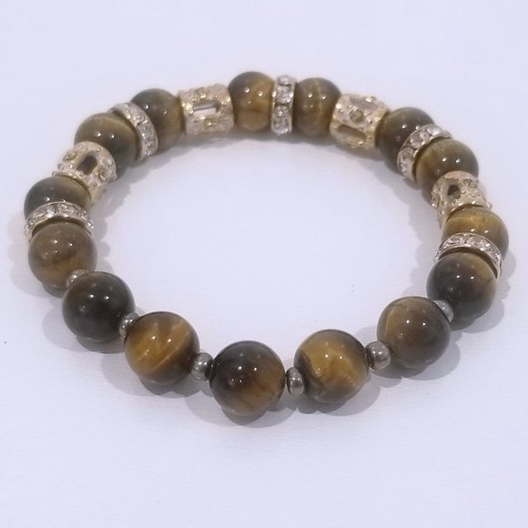 Feel Good™ - 8” Elastic - Empress Cadet Bracelet - Tiger's Eye - Picture 6 of 11